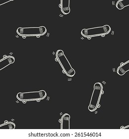 Doodle Skateboard Seamless Pattern Background