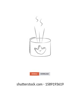 Doodle sketch of aromatherapy concept on white background. aromatherapy doodle art. Cartoon vector illustration. Isolated sketch line art. Icon in hand drawing design style.