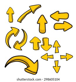 Doodle sketch arrows set for creative design
