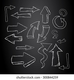Doodle sketch arrows set for creative design