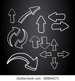 Doodle sketch arrows set for creative design