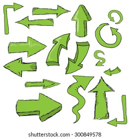 Doodle sketch arrows set for creative design