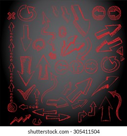 Doodle sketch arrows set for creative design
