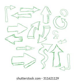 Doodle sketch arrows set for creative design