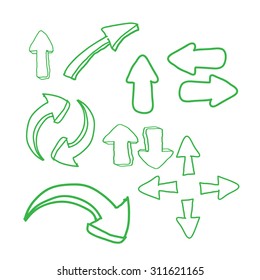 Doodle sketch arrows set for creative design