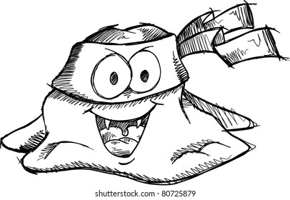 Doodle Sketch Bandit Turd Vektorgrafik