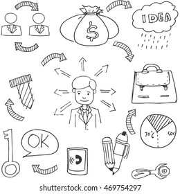 Doodle of Sketch business vector art illustration