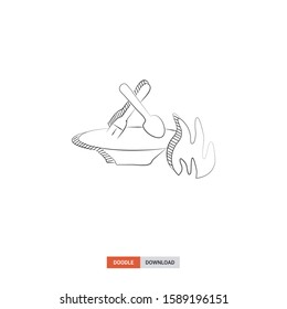 Doodle sketch of calorie concept on white background. calorie doodle art. Cartoon vector illustration. Isolated sketch line art. Icon in hand drawing design style.
