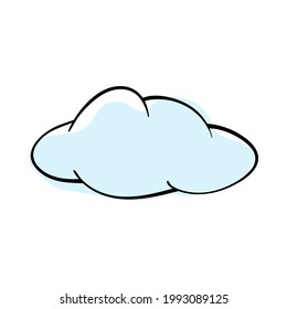 Doodle sketch cloud with color fill. Simple design suitable for making greeting cards. Vector illustration.