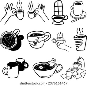 Doodle sketch coffee cup vector illustration