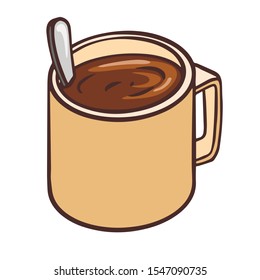  Doodle sketch coffee or tea mug. Illustration for your advertising, layout, logo on a white background.