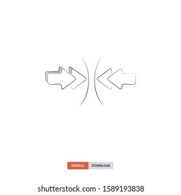 Doodle sketch of constraint concept on white background. constraint doodle art. Cartoon vector illustration. Isolated sketch line art. Icon in hand drawing design style.