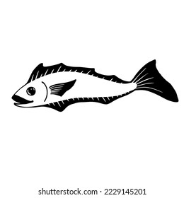 Doodle sketch of a decorative fish.Vector graphics.