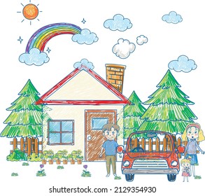 A doodle sketch design with colour  illustration