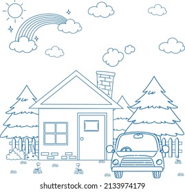 A doodle sketch design on white background illustration