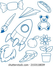 Doodle sketch design set illustration