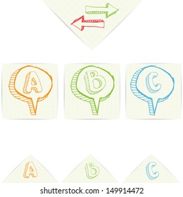 Doodle sketch Design template / can be used for infographics / numbered banners / graphic or website layout vector / speech bubbles and thought bubbles