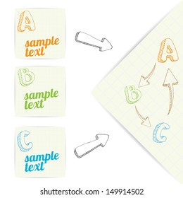 Doodle sketch Design template / can be used for infographics / numbered banners / graphic or website layout vector / speech bubbles and thought bubbles