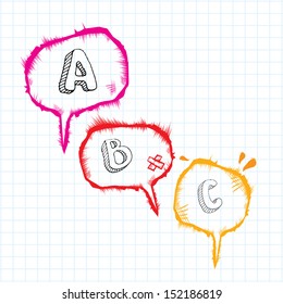 Doodle sketch Design template / can be used for infographics / numbered banners / graphic or website layout vector / speech bubbles and thought bubbles