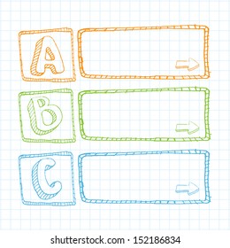 Doodle sketch Design template / can be used for infographics / numbered banners / graphic or website layout vector / speech bubbles and thought bubbles