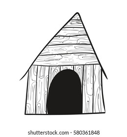 Doodle Sketch Dog House Vector Illustration texture wood