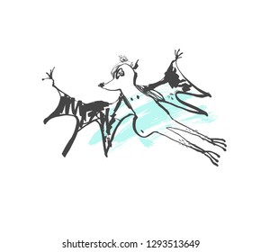 doodle sketch drawing of stupid bat, vector illustration