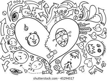 Vector de dibujo de esbozo de Doodle