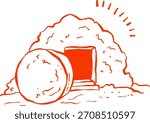 Doodle Sketch of Empty Tomb of Jesus Christ