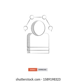 Doodle sketch of Expert concept on white background. Expert doodle art. Cartoon vector illustration. Isolated sketch line art. Icon in hand drawing design style.