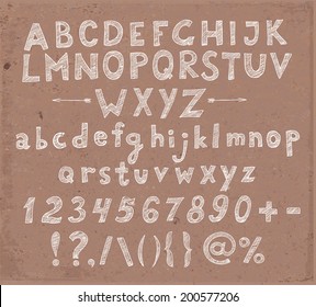 Doodle Sketch Font In Brown Paper