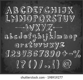 Doodle sketch font on blackboard
