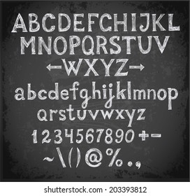 Doodle sketch font on blackboard