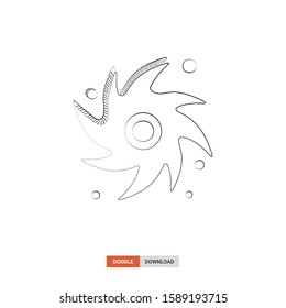 Doodle sketch of galaxy base concept on white background. galaxy base doodle art. Cartoon vector illustration. Isolated sketch line art. Icon in hand drawing design style.