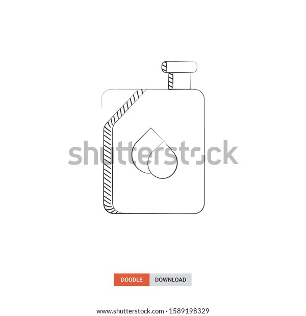 Doodle sketch of gasoline\
concept on white background. gasoline doodle art. Cartoon vector\
illustration. Isolated sketch line art. Icon in hand drawing design\
style.