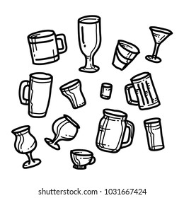 Doodle sketch glass design vector