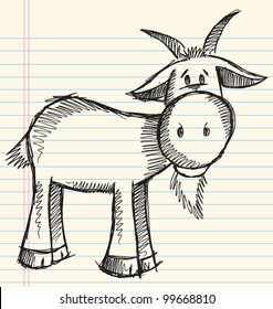 Doodle Sketch Goat Vector Illustration