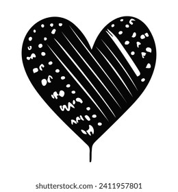 Doodle sketch heart, hand drawn love heart isolated on white background. Vector illustration for any design