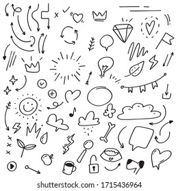 Doodle Crown Set Hand Drawn Illustration Stock Vector (Royalty Free ...