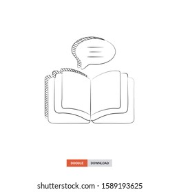 Doodle sketch of instruction concept on white background. instruction doodle art. Cartoon vector illustration. Isolated sketch line art. Icon in hand drawing design style.