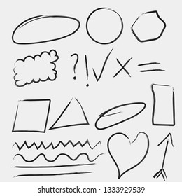 Doodle Sketch Line Circle Square Symbol Design