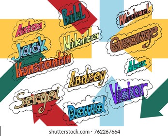 doodle sketch liners a vivid abstraction with male names