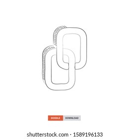 Doodle sketch of link concept on white background. link doodle art. Cartoon vector illustration. Isolated sketch line art. Icon in hand drawing design style.
