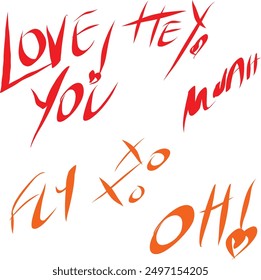 Doodle SKetch love face characters trees valentine couple vector illustration