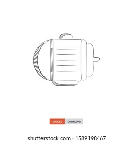 Doodle sketch of Motor concept on white background. Motor doodle art. Cartoon vector illustration. Isolated sketch line art. Icon in hand drawing design style.