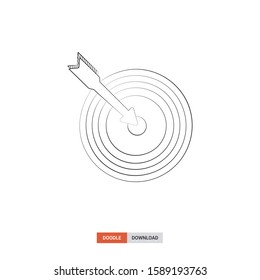 Doodle sketch of objective concept on white background. objective doodle art. Cartoon vector illustration. Isolated sketch line art. Icon in hand drawing design style.