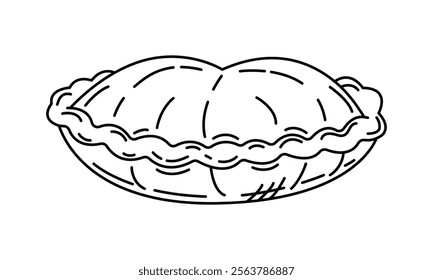 Doodle sketch pie cake vector illustration. Editable stroke