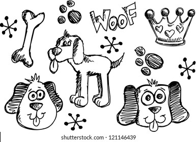 Doodle Sketch Puppy Dog pet set