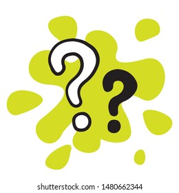  doodle sketch question marks icon on white background