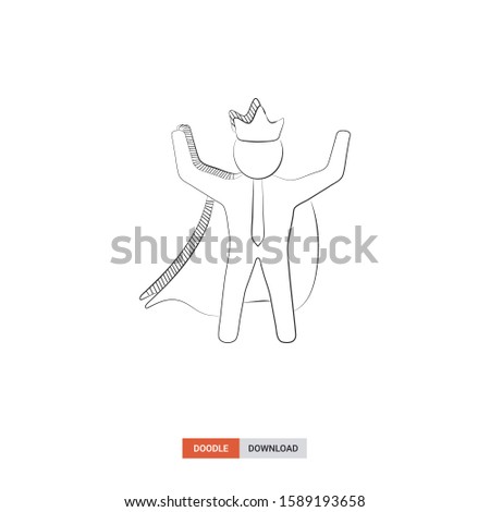 Doodle sketch of reliance concept on white background. reliance doodle art. Cartoon vector illustration. Isolated sketch line art. Icon in hand drawing design style.