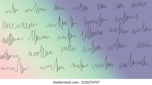 doodle sketch scrible art random pen strokes line in rainbow background COLOR BLENDING FROM PURPLE YELLOW GREEN PINK IN SOFT VIBES ABSTRACT GRADIENT BACKGROUND 